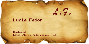 Luria Fedor névjegykártya